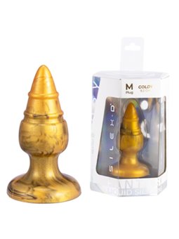 Silexd Goldy - Plug Anale in Silicone Termoreattivo Dorato 9,2 Cm