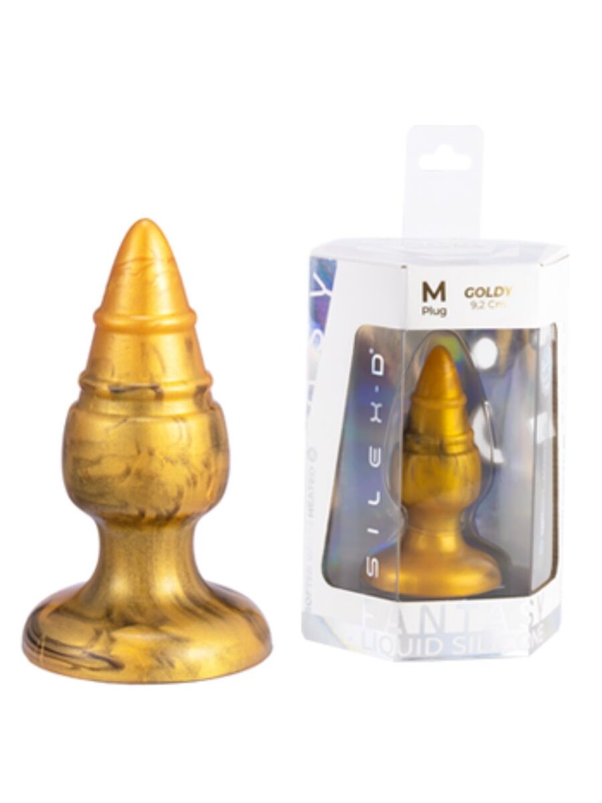Silexd Goldy - Gold Thermoreactive Silicone Anal Plug 9.2 cm