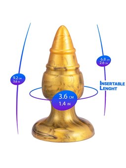 Silexd Goldy - Gold Thermoreactive Silicone Anal Plug 9.2 cm
