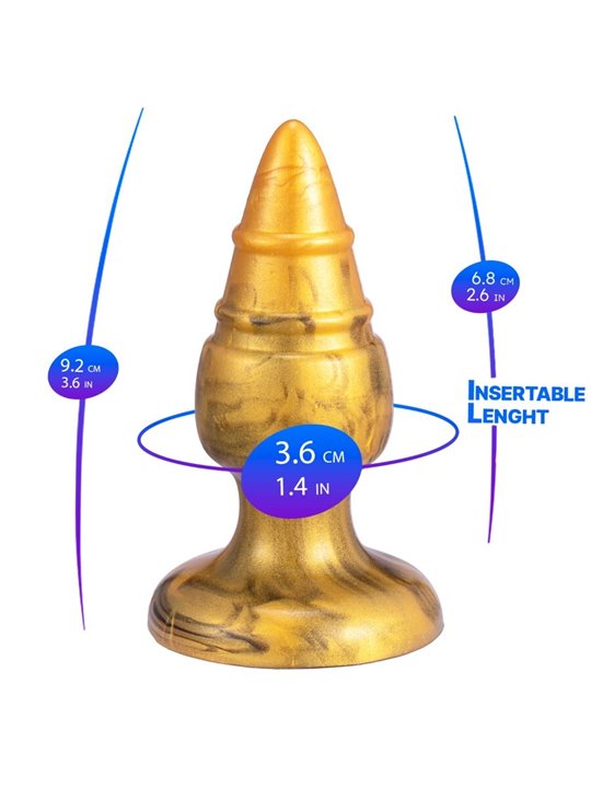 Silexd Goldy - Plug Anale in Silicone Termoreattivo Dorato 9,2 Cm
