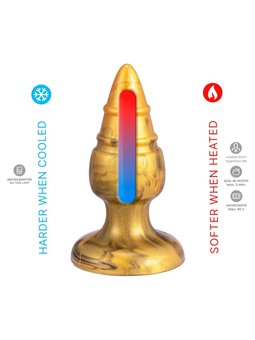 Silexd Goldy - Plug Anale in Silicone Termoreattivo Dorato 9,2 Cm