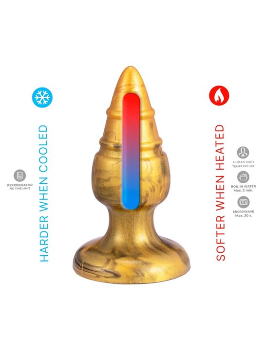 Silexd Goldy - Gold Thermoreactive Silicone Anal Plug 9.2 cm