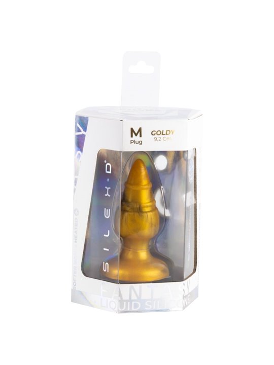 Silexd Goldy - Plug Anale in Silicone Termoreattivo Dorato 9,2 Cm