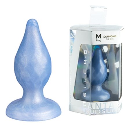 Silexd Diamond - Blue Heat-Reactive Silicone Anal Plug 9.2 cm