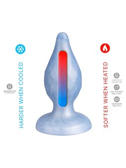 Silexd Diamond - Plug Anale in Silicone Termoreattivo Blu 9,2 Cm