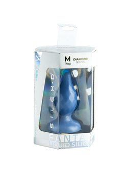 Silexd Diamond - Plug Anale in Silicone Termoreattivo Blu 9,2 Cm