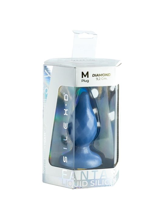 Silexd Diamond - Blue Heat-Reactive Silicone Anal Plug 9.2 cm