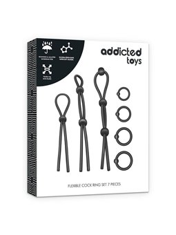 Addicted Toys - Flexible Silicone Cock Ring Set 7 Pieces
