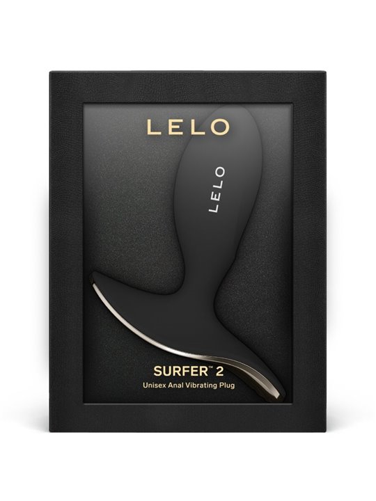 Lelo Surfer 2 - Unisex Vibrating Anal Massager, Black Silicone