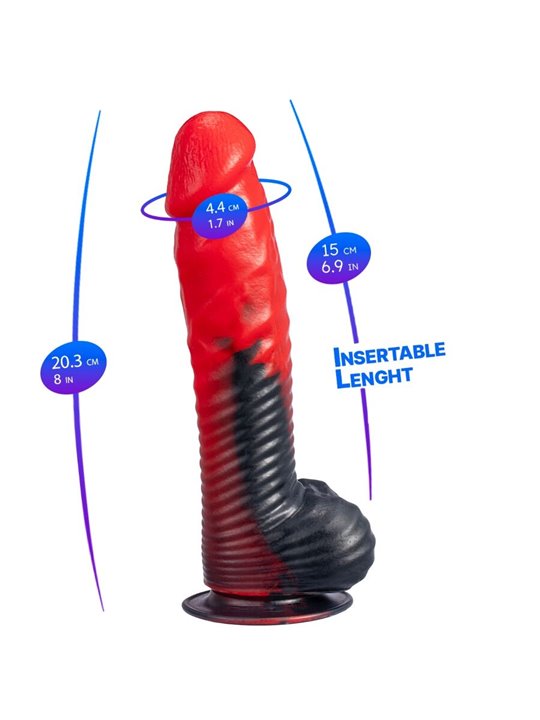 Silexd Devil - Dildo in Silicone Termoreattivo Rosso 20,3 Cm