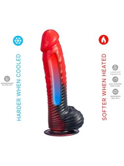 Silexd Devil - Dildo in Silicone Termoreattivo Rosso 20,3 Cm