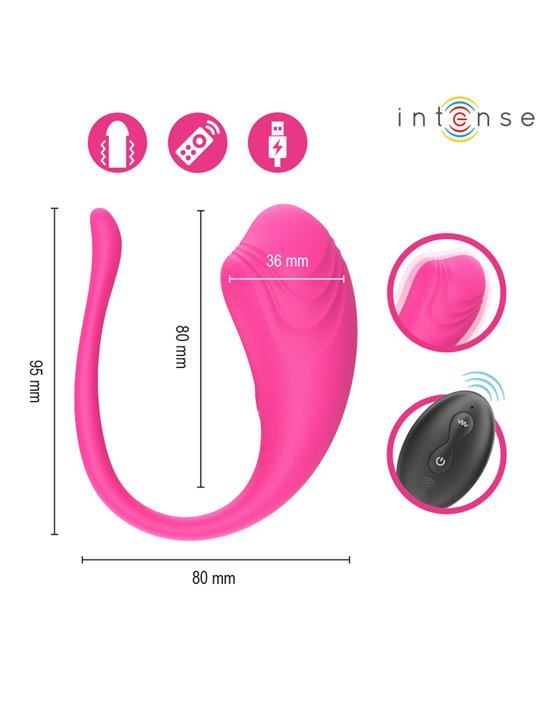 Intense Olivia - Ovetto Vibrante in Silicone Rosa con Telecomando