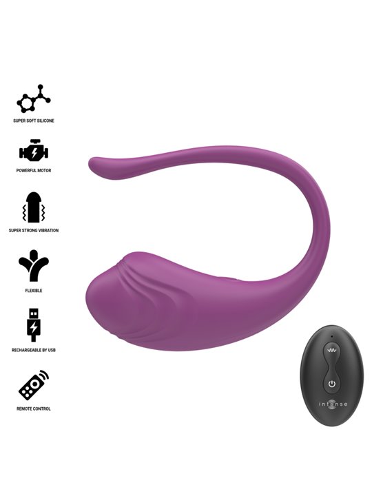 Intense Olivia - Purple Silicone Vibrating Egg with Remote Control