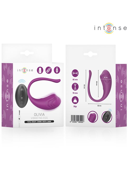 Intense Olivia - Purple Silicone Vibrating Egg with Remote Control