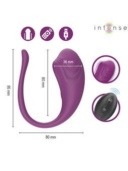 Intense Olivia - Purple Silicone Vibrating Egg with Remote Control