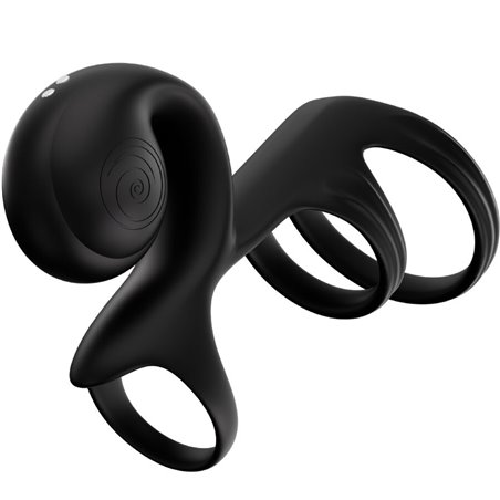 Snail Vibe Jovi Arc - Triplo Anello Fallico Vibrante Nero per Coppia