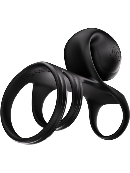 Snail Vibe Jovi Arc - Triplo Anello Fallico Vibrante Nero per Coppia