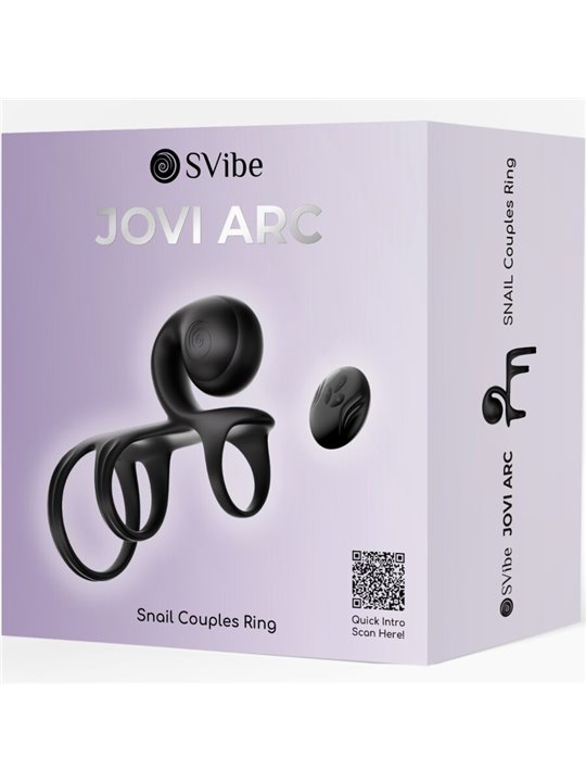 Snail Vibe Jovi Arc - Triplo Anello Fallico Vibrante Nero per Coppia
