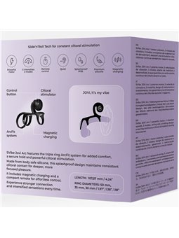 Snail Vibe Jovi Arc - Triplo Anello Fallico Vibrante Nero per Coppia