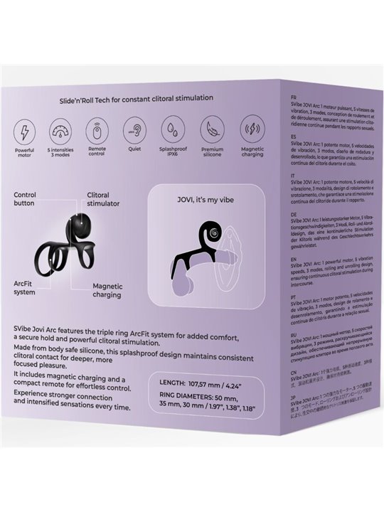 Snail Vibe Jovi Arc - Triplo Anello Fallico Vibrante Nero per Coppia