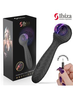 Ibiza - Stimolatore Vibratore Doppio in Silicone con Sfera al Plasma