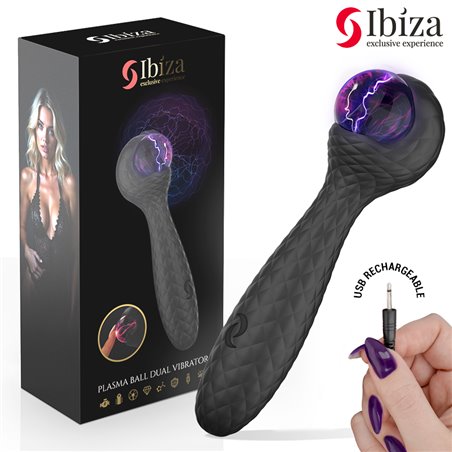 Ibiza - Double Silicone Vibrator Stimulator with Plasma Ball