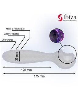 Ibiza - Double Silicone Vibrator Stimulator with Plasma Ball