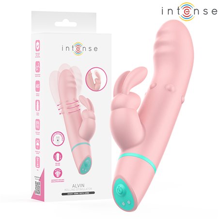 Intense Alvin - Vibratore Rabbit Rotante e Oscillante in Silicone Rosa
