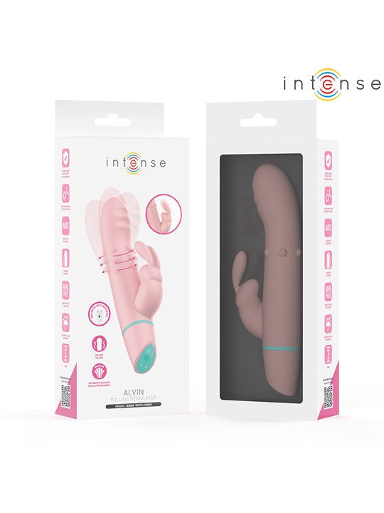 Intense Alvin - Vibratore Rabbit Rotante e Oscillante in Silicone Rosa