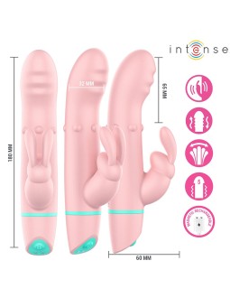 Intense Alvin - Vibratore Rabbit Rotante e Oscillante in Silicone Rosa