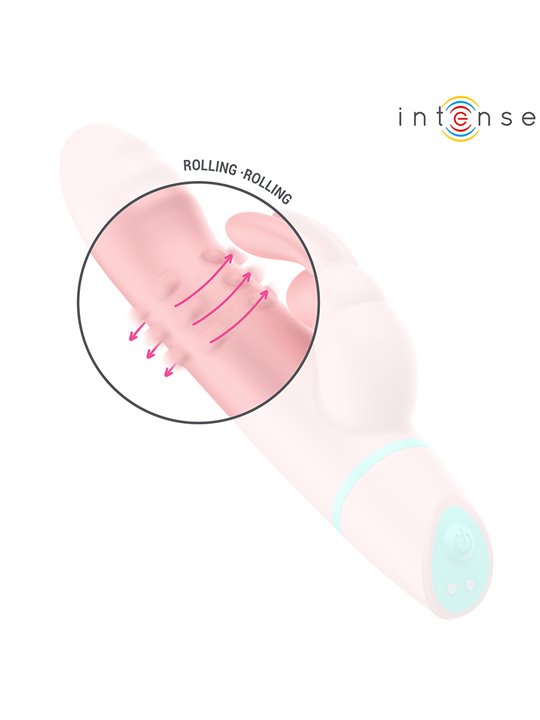 Intense Alvin - Vibratore Rabbit Rotante e Oscillante in Silicone Rosa