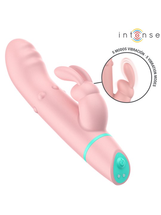 Intense Alvin - Vibratore Rabbit Rotante e Oscillante in Silicone Rosa