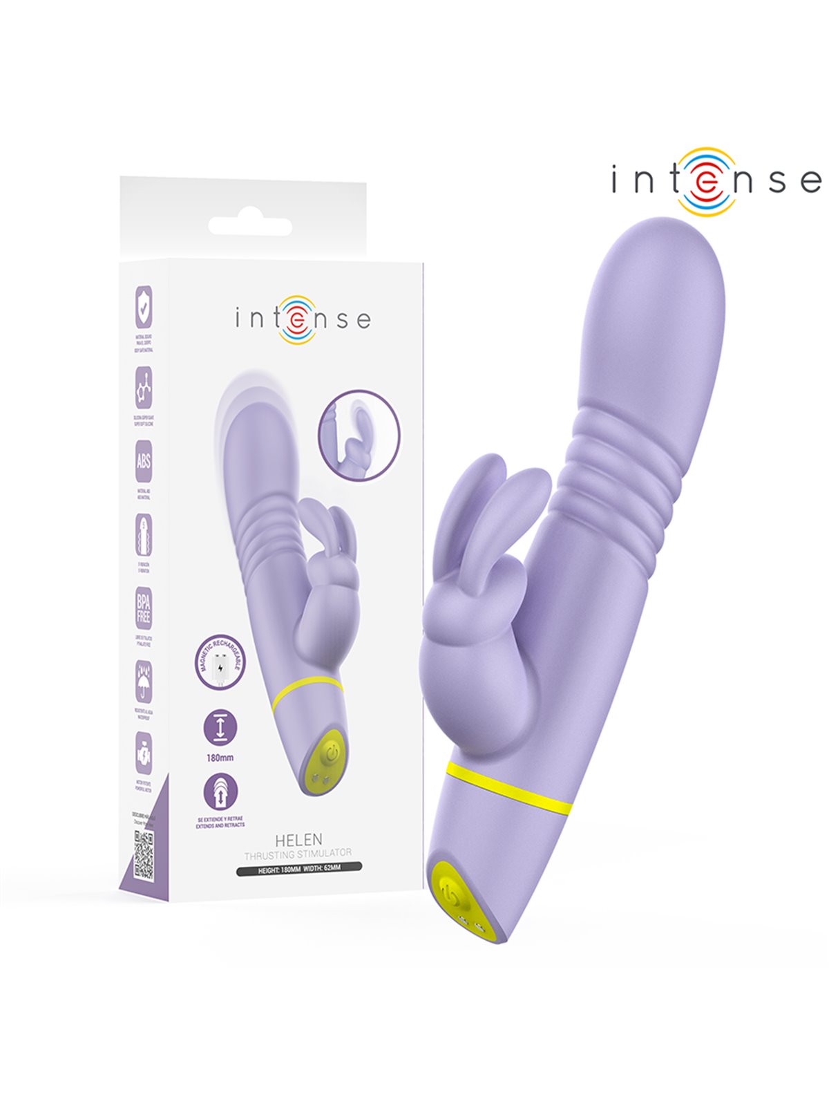Intense Helen - Vibratore Rabbit con Funzione Spinta in Silicone Viola