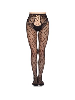 Leg Avenue 1966 - Fishnet Tights with Open Crotch One Size Black