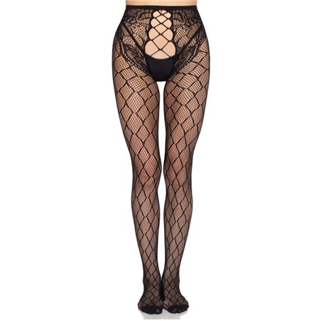Leg Avenue 1966 - Fishnet Tights with Open Crotch One Size Black