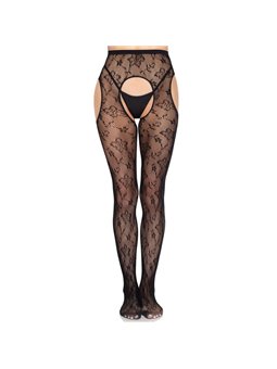 Leg Avenue 1967 - Lace Tights with Open Crotch One Size Black
