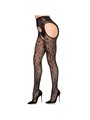 Leg Avenue 1967 - Collant in Pizzo con Cavallo Aperto Taglia Unica Nero