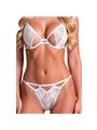 Passion Resilque - White Lingerie Set Bra + Thong L/XL
