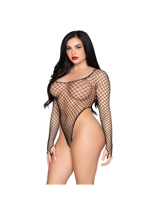 Leg Avenue 89377 - Body Elasticizzato a Rete Larga Taglia Unica Nero