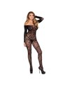Leg Avenue 89366 - Black Floral Lace Bodystocking One Size