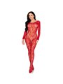 Leg Avenue 89366 - Bodystocking in Pizzo Floreale Rosso Taglia Unica