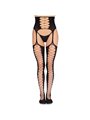 Leg Avenue 1968 - Black Fishnet Stockings with Suspender Belt One Size