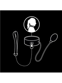 Fetish Submissive Bondage - Inflatable Strangulation Collar with Chain
