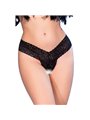 Chilirose Cr 4885 - Black Thong with Open Crotch Size L