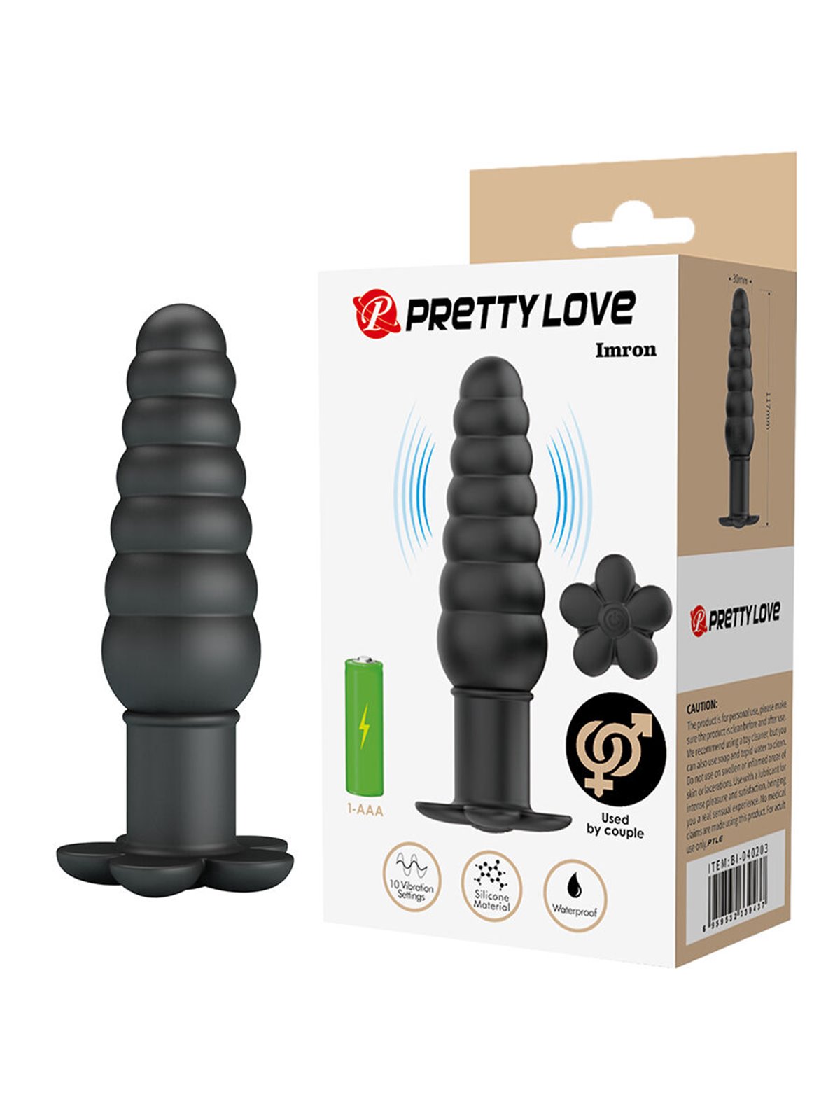 Pretty Love Imron – Silicone Vibrating Anal Plug with 10 Settings