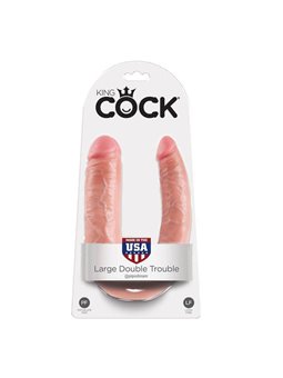 King Cock - U-Shaped Large Double Trouble Flesh 17.8 CM