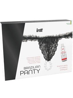 Intt Releases - Brazilian Black Panty With Pearls And Lubricant Gel 50 ML