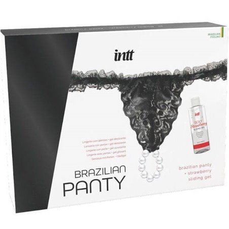 Intt Releases - Brazilian Black Panty with Pearls and Lubricant Gel 50 ML