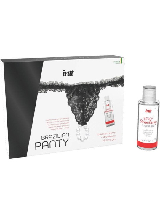 Intt Releases - Brazilian Black Panty with Pearls and Lubricant Gel 50 ML