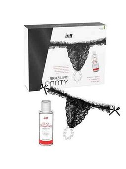 Intt Releases - Brazilian Black Panty with Pearls and Lubricant Gel 50 ML